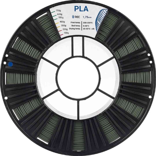 PLA пластик REC хаки для 3D принтера для печати декоративных и функциональных моделей 1,75 мм 0,75 кг