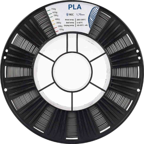 PLA пластик REC серебристый 1,75 мм 0,75 кг