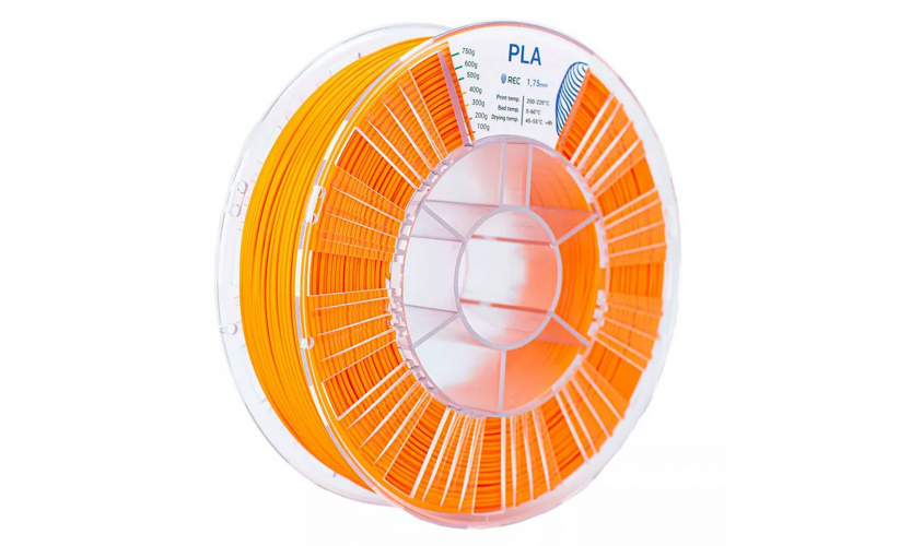 PLA пластик REC оранжевый 1,75 мм 0,75 кг