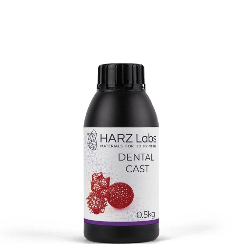Dental Cast Cherry фотополимер HARZ Labs для 3D принтера зольность менее 0,1% высокая прочность 0,5 кг
