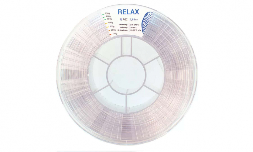 PETG пластик REC Relax прозрачный 2,85 мм 0,75 кг