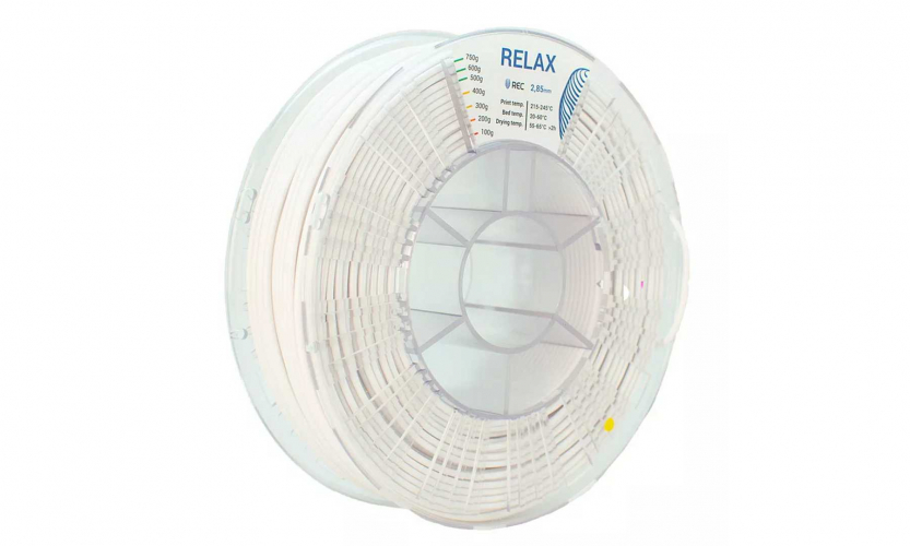 PETG пластик REC Relax белый 2,85 мм 0,75 кг