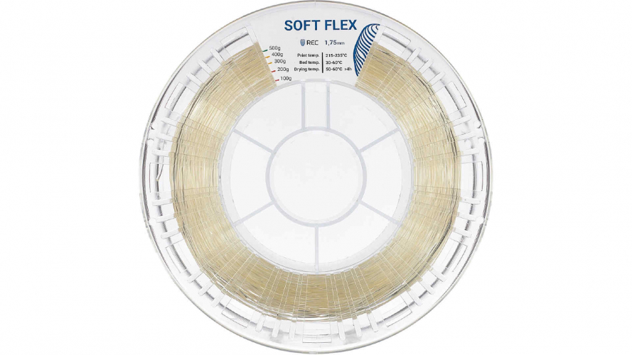 TPU A70 пластик REC Soft Flex прозрачный 1,75 мм 0,5 кг