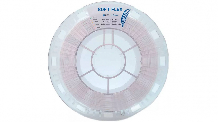 TPU A70 пластик REC Soft Flex белый 1,75 мм 0,5 кг