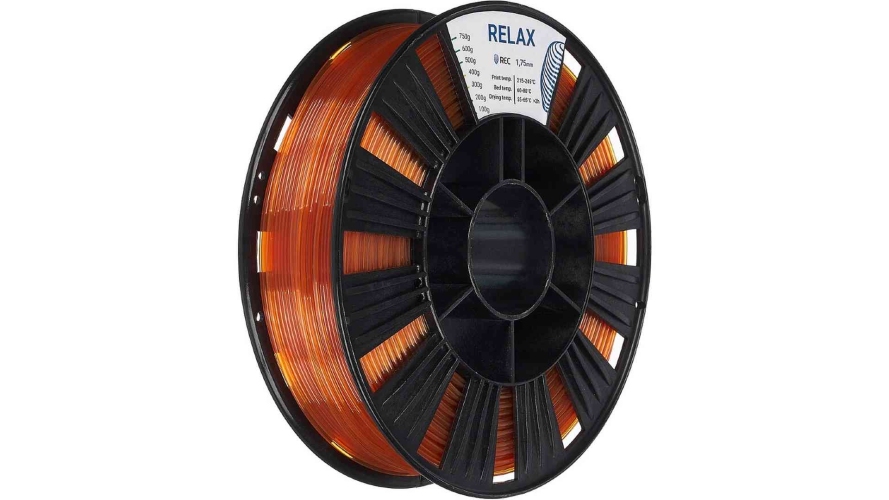 PETG пластик REC Relax прозрачный янтарный 1,75 мм 0,75 кг
