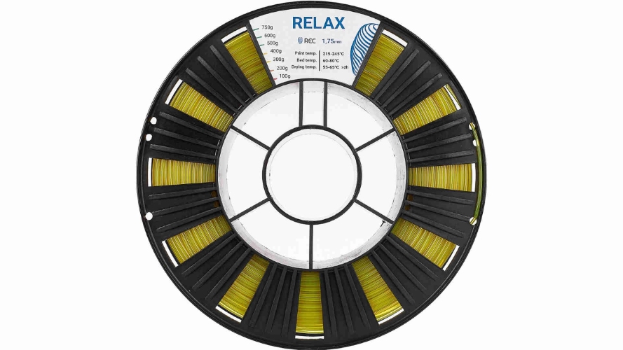 PETG пластик REC Relax прозрачный желтый 1,75 мм 0,75 кг