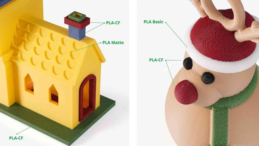 PLA-CF пластик Bambu Lab Matcha Green 1,75 мм 1 кг