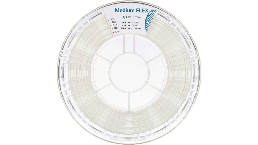 TPU A80 пластик REC Medium Flex белый 1,75 мм 0,5 кг