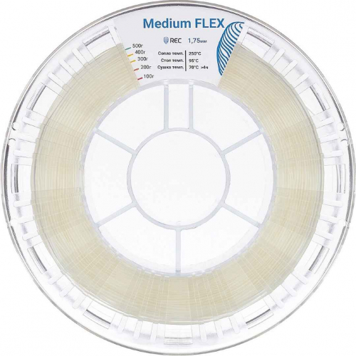 TPU A80 пластик REC Medium Flex натуральный 1,75 мм 0,5 кг