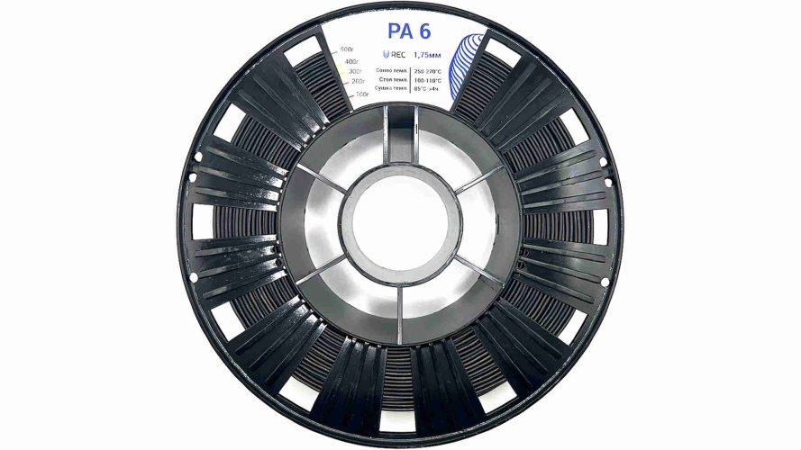 PA6 пластик REC черный 1,75 мм 0,5 кг
