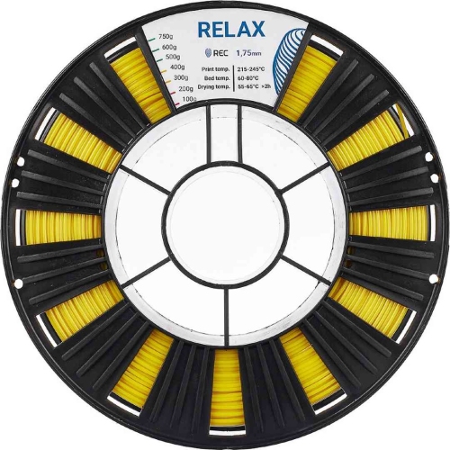 RELAX пластик REC желтый — прочный PETG с минимальной усадкой для 3D-печати 1,75 мм 750 г