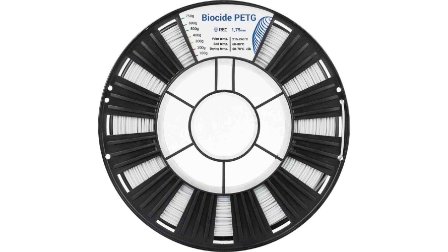 PETG пластик REC Biocide белый 1,75 мм 0,75 кг