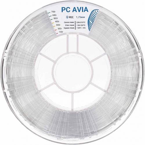 PC пластик REC AVIA прозрачный 1,75 мм 0,75 кг