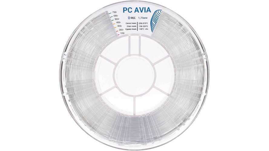 PC пластик REC AVIA прозрачный 1,75 мм 0,75 кг