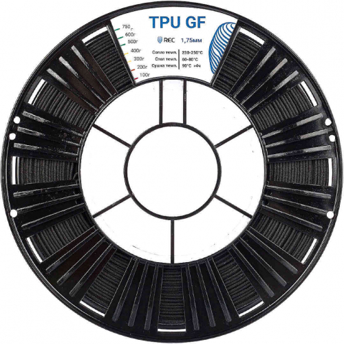 TPU GF пластик REC черный 1,75 мм 0,75 кг