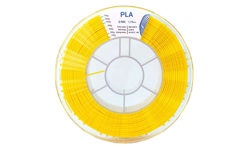 PLA пластик REC желтый 1,75 мм 0,75 кг