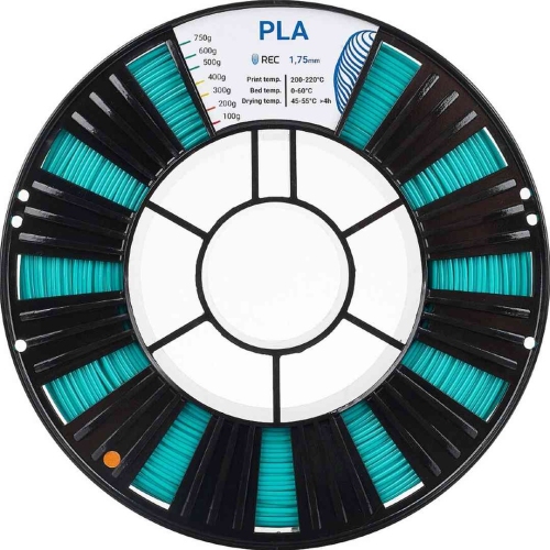 PLA пластик REC бирюзовый 1,75 мм 0,75 кг