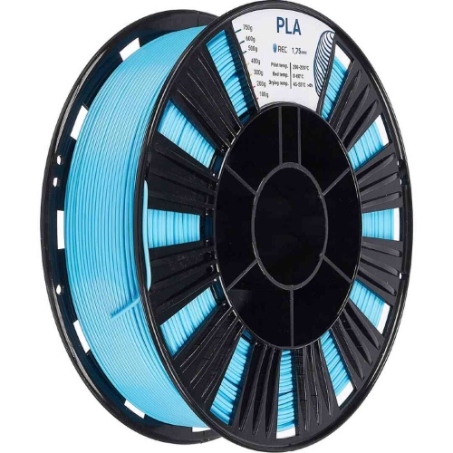 PLA пластик REC голубой для 3D принтера для печати декоративных и функциональных моделей 1,75 мм 0,75 кг