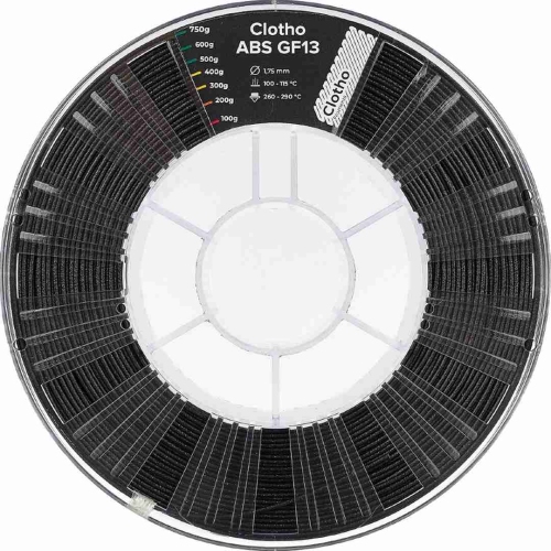 ABS GF-13 пластик Clotho Filaments Black 1,75 мм 0,75 кг