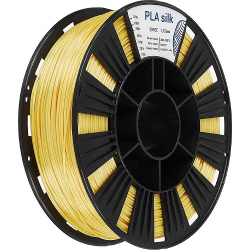 PLA Silk пластик REC золото светлое 1,75 мм 0,75 кг