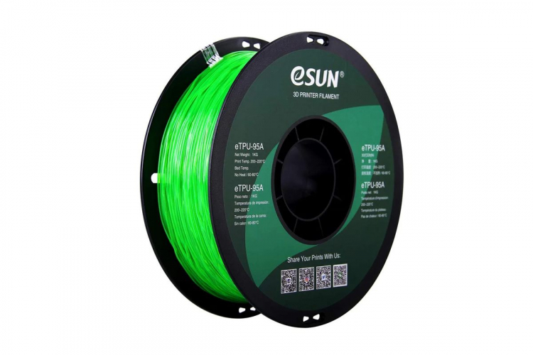 TPU-95A пластик ESUN Translucent Green 1,75 мм 1 кг