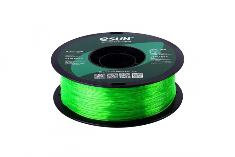 TPU-95A пластик ESUN Translucent Green 1,75 мм 1 кг