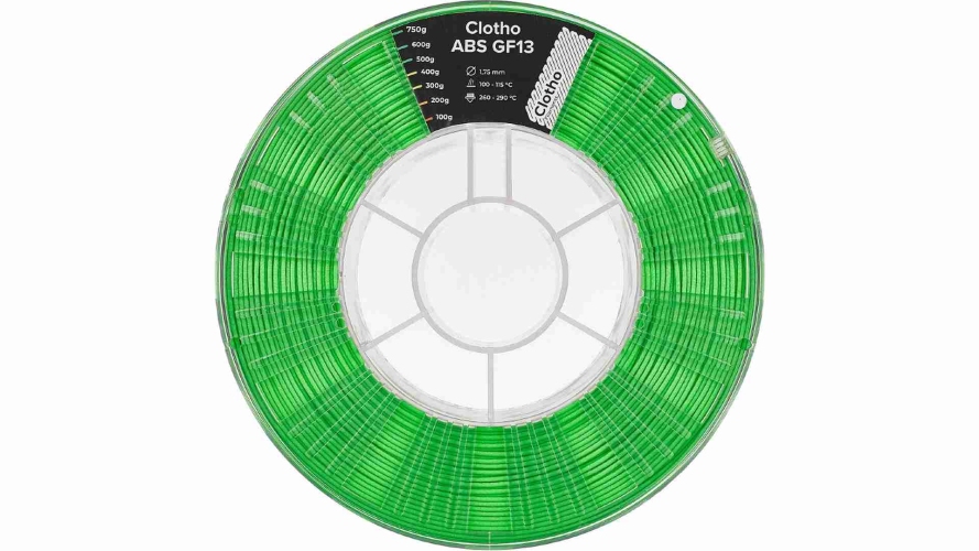 ABS GF-13 пластик Clotho Filaments Green 1,75 мм 0,75 кг