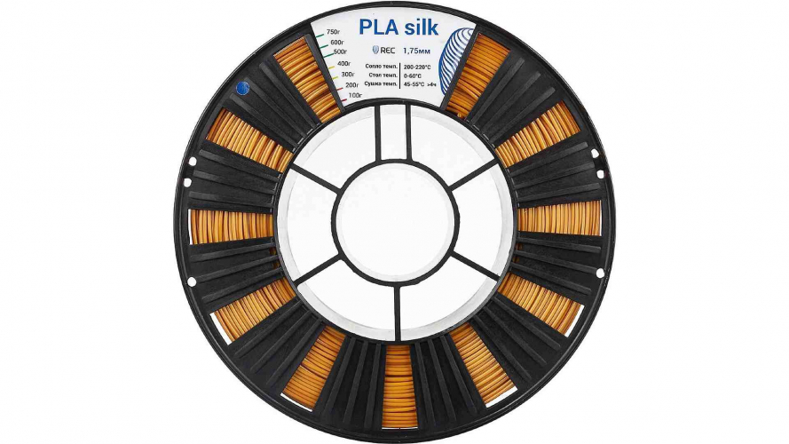 PLA Silk пластик REC золото темное 1,75 мм 0,75 кг