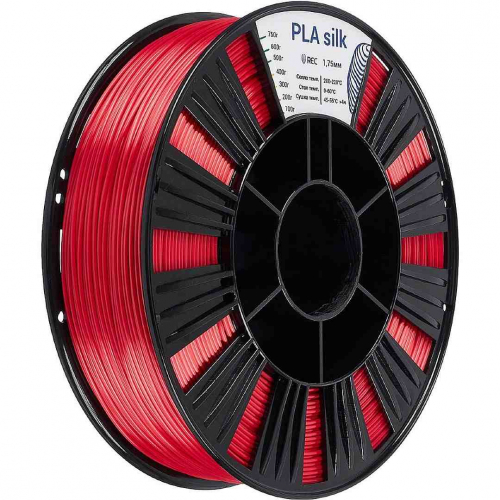 PLA Silk пластик REC красный 1,75 мм 0,75 кг