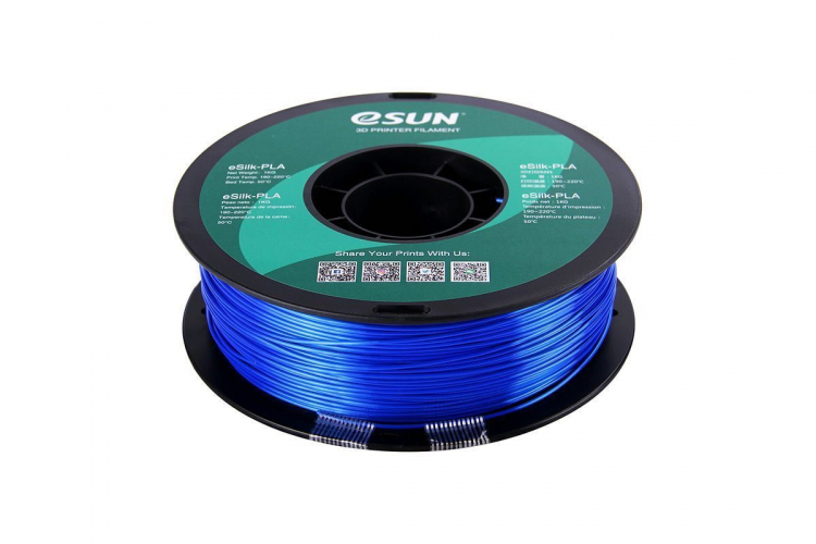 PLA-Silk пластик ESUN Blue 1,75 мм 1 кг