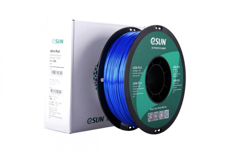 PLA-Silk пластик ESUN Blue 1,75 мм 1 кг