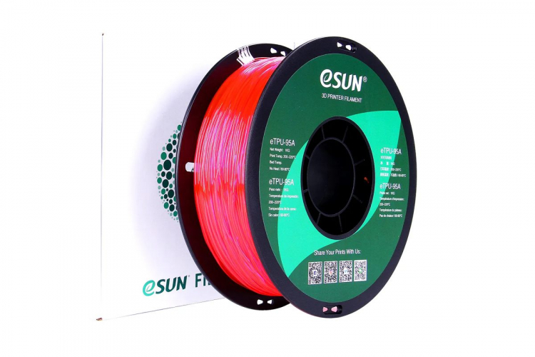 TPU-95A пластик ESUN Translucent Pink 1,75 мм 1 кг