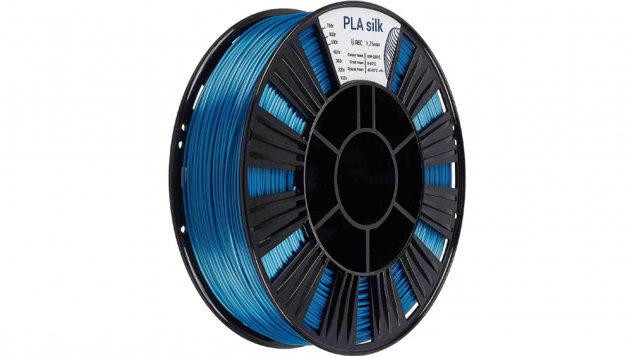 PLA Silk пластик REC синий 1,75 мм 0,75 кг