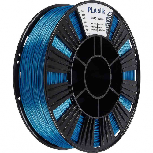 PLA Silk пластик REC синий 1,75 мм 0,75 кг