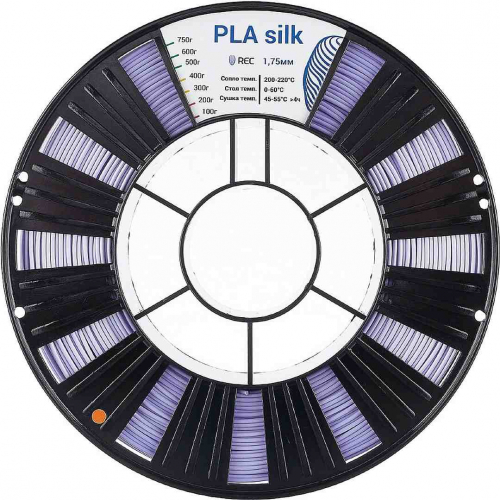 PLA Silk пластик REC фиолетовый 1,75 мм 0,75 кг