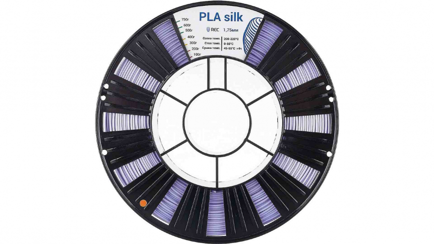 PLA Silk пластик REC фиолетовый 1,75 мм 0,75 кг