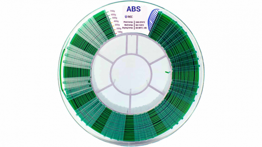 ABS пластик REC зеленый 1,75 мм 0,75 кг