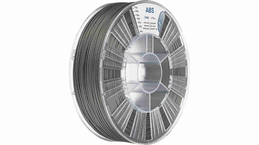 ABS пластик REC для 3D принтера серебристый обеспечивает высокую прочность моделей 1,75 мм 0,75 кг