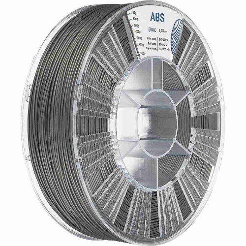 ABS пластик REC для 3D принтера серебристый обеспечивает высокую прочность моделей 1,75 мм 0,75 кг
