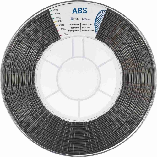 ABS пластик REC для 3D принтера серебристый обеспечивает высокую прочность моделей 1,75 мм 0,75 кг