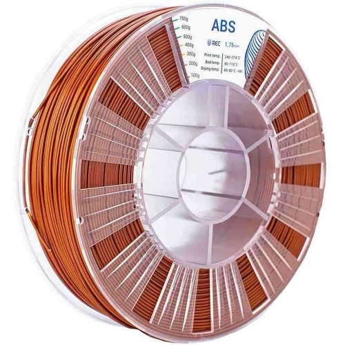 ABS пластик REC для 3D принтера коричневый Отлично поддается механической обработке и покраске 1,75 мм 0,75 кг