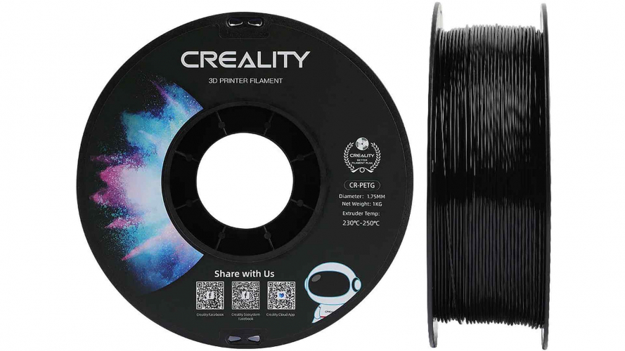 PETG CR series пластик Creality Black 1,75 мм 1 кг