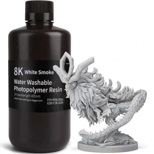 Фотополимер Elegoo Water Washable 8K White Smoke (1 кг)