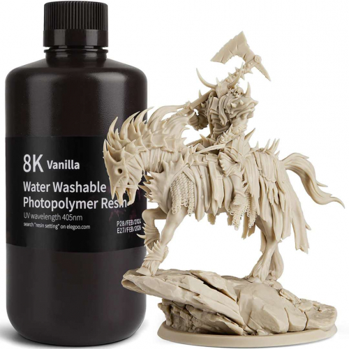 Фотополимер Elegoo Water Washable 8K Vanilla (1 кг)