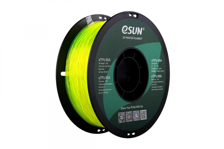 TPU-95A пластик ESUN Translucent Yellow 1,75 мм 1 кг