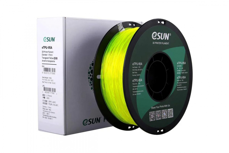 TPU-95A пластик ESUN Translucent Yellow 1,75 мм 1 кг